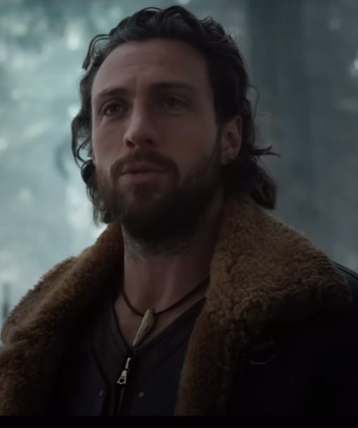 Aaron Taylor-Johnson Kraven The Hunter Shearling Leather Jacket