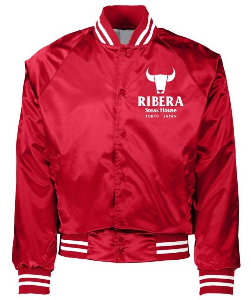 Ribera Steakhouse Wrestling Bomber Jacket For Men Red