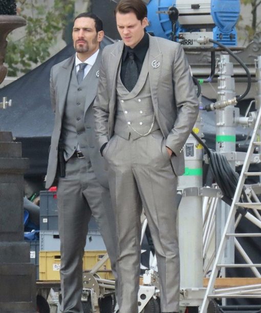 Bill Skarsgård John Wick Chapter 4 Marquis 2023 Grey Suit