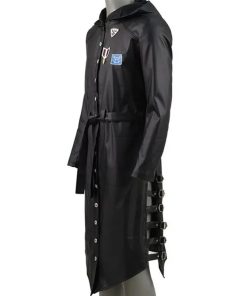 PUBG-game-Black-Hooded-Leather-Trench-Coat-men