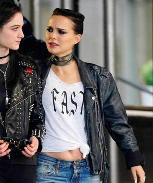 Vox Lux Natalie Portman Black Leather Jacket
