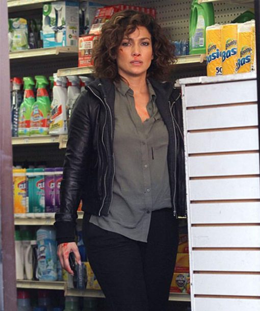 Shades of Blue Jennifer Lopez Black Leather Jacket