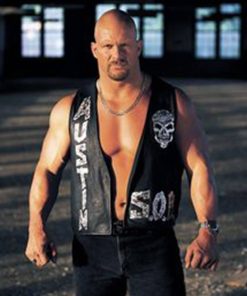 Stone Cold Steve Austin Black Leather Vest