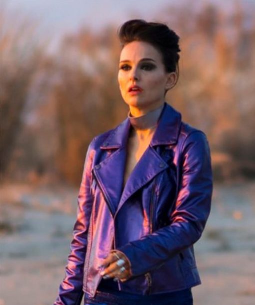Natalie Portman Purple Leather Jacket