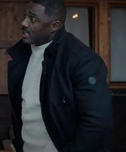 Idris Elba Black Wool Coat