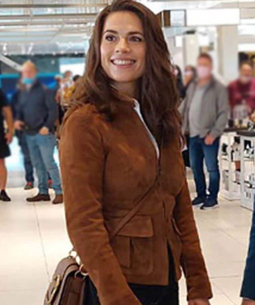 Hayley Atwell Suede Jacket