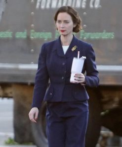 Emily Blunt Blue Coat