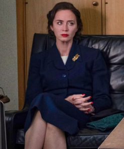 Emily Blunt Blue Coat