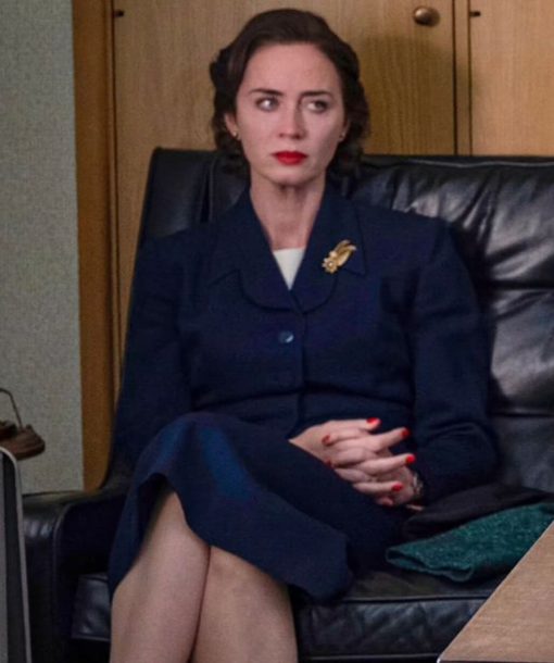 Emily Blunt Blue Coat