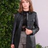 Maya Hawke Leather Coat