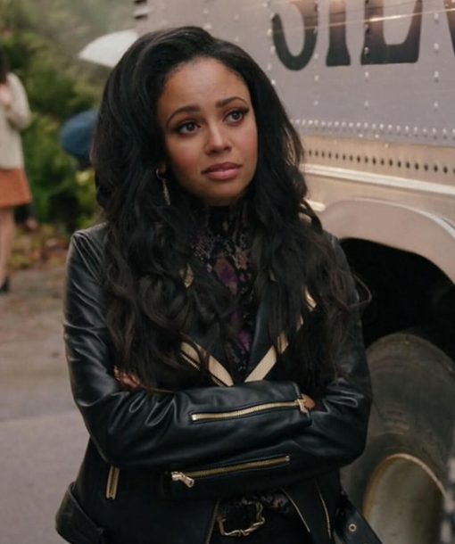 Vanessa Morgan Black Leather Jacket