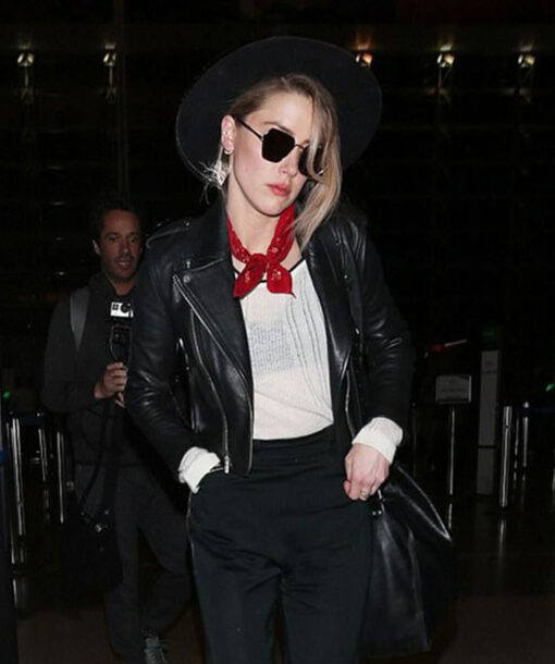 Amber Heard Black Jacket