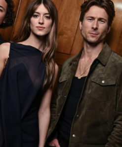 Glen Powell Suede Leather Jacket