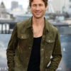 Glen Powell Suede Leather Jacket