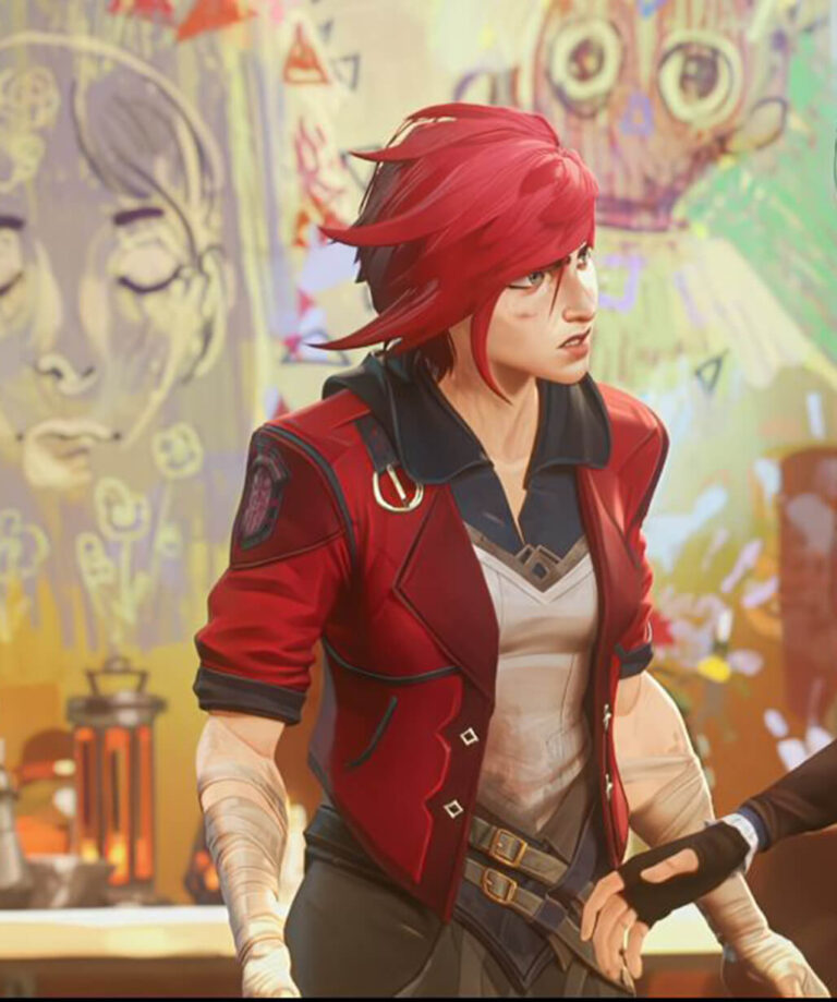 Arcane VI League of Legends Red Leather Jacket