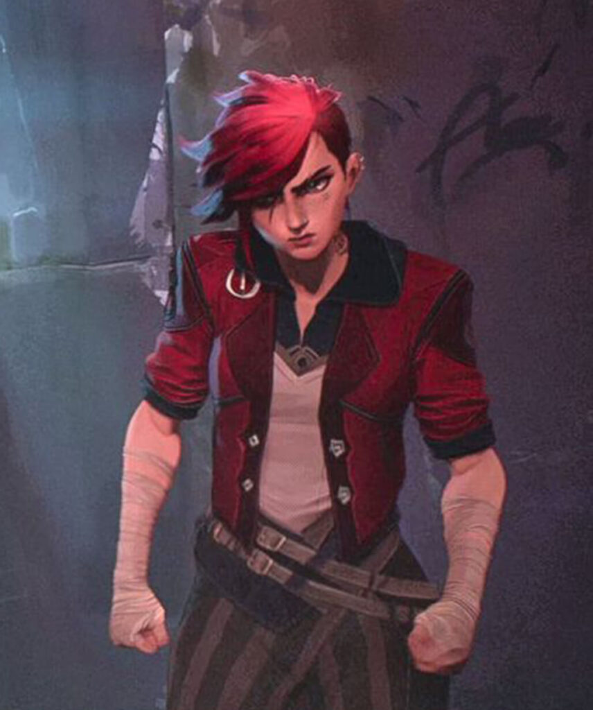 Arcane VI League of Legends Red Leather Jacket