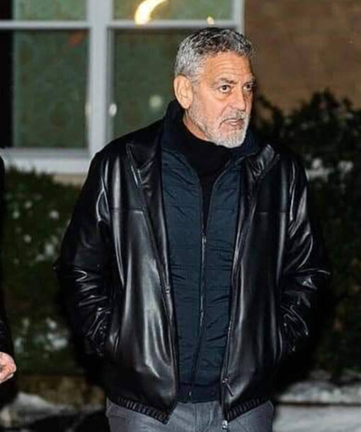 George Clooney Wolfs 2024 Black Leather Jacket - Image 4