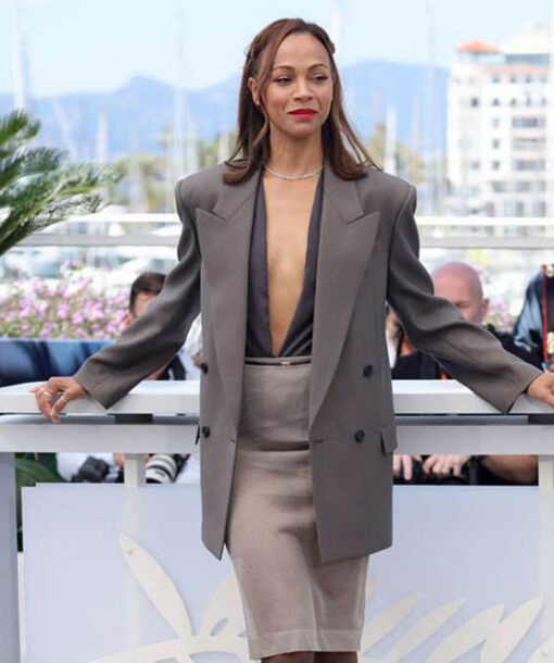 Zoe Saldana Grey Blazer