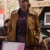 Selena Gomez Leather Coat