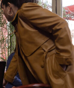 Selena Gomez Leather Coat
