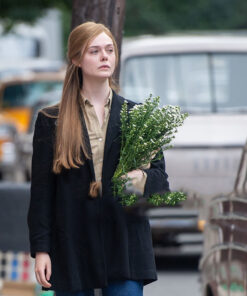 Elle Fanning Black Coat
