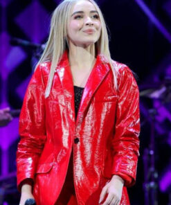 Sabrina Carpenter Leather Blazer
