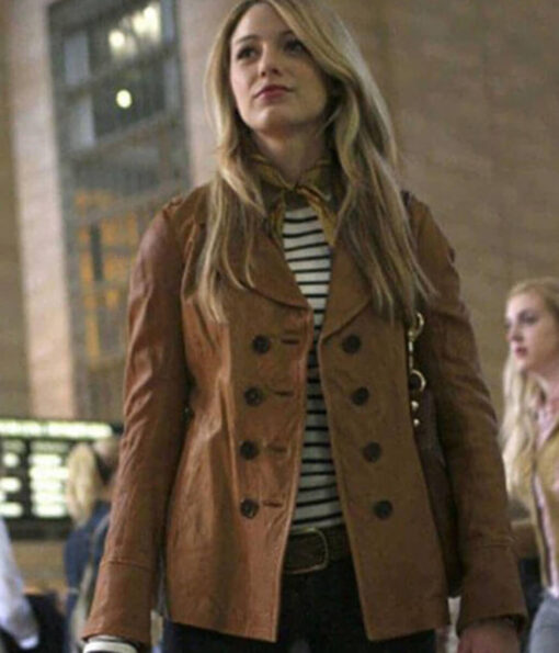 Blake Lively Leather Coat
