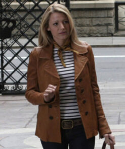 Blake Lively Leather Coat