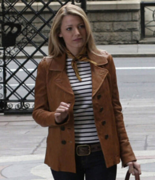 Blake Lively Leather Coat