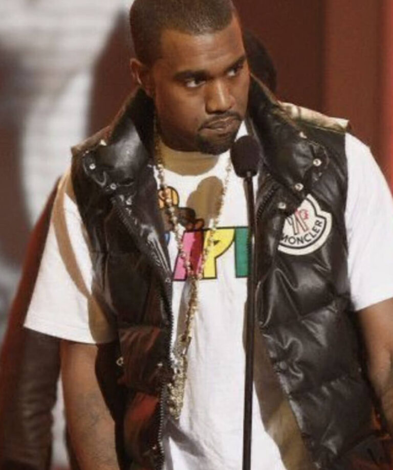 American Rapper Kanye West Black Puffer Vest