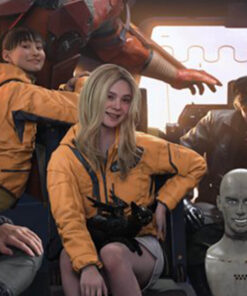 Elle Fanning Orange Jacket