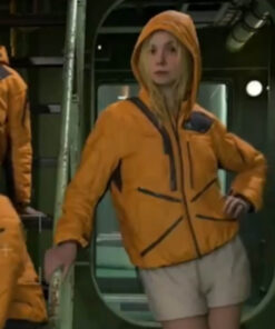 Elle Fanning Orange Jacket
