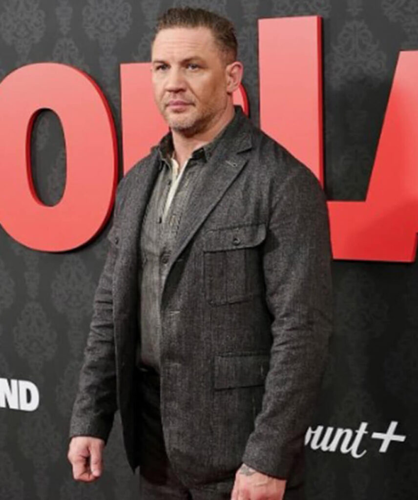 Tom Hardy MobLand 2025 Premiere Grey Wool Coat