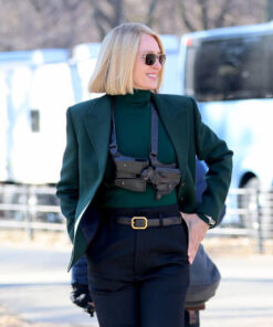 Uma Thurman Green Blazer