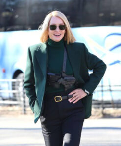 Uma Thurman Green Blazer