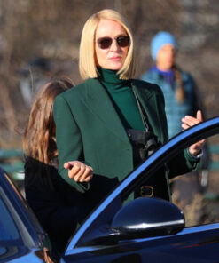 Uma Thurman Green Blazer