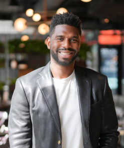 Brett Brown Leather Blazer