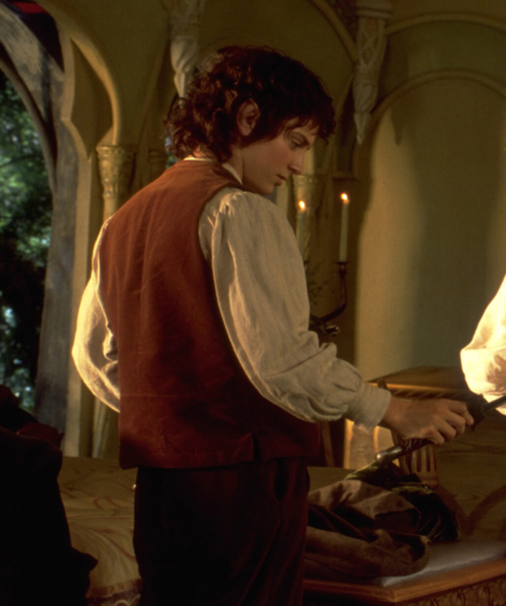 Elijah Wood Brown Vest