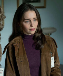 Emilia Clarke Suede Coat