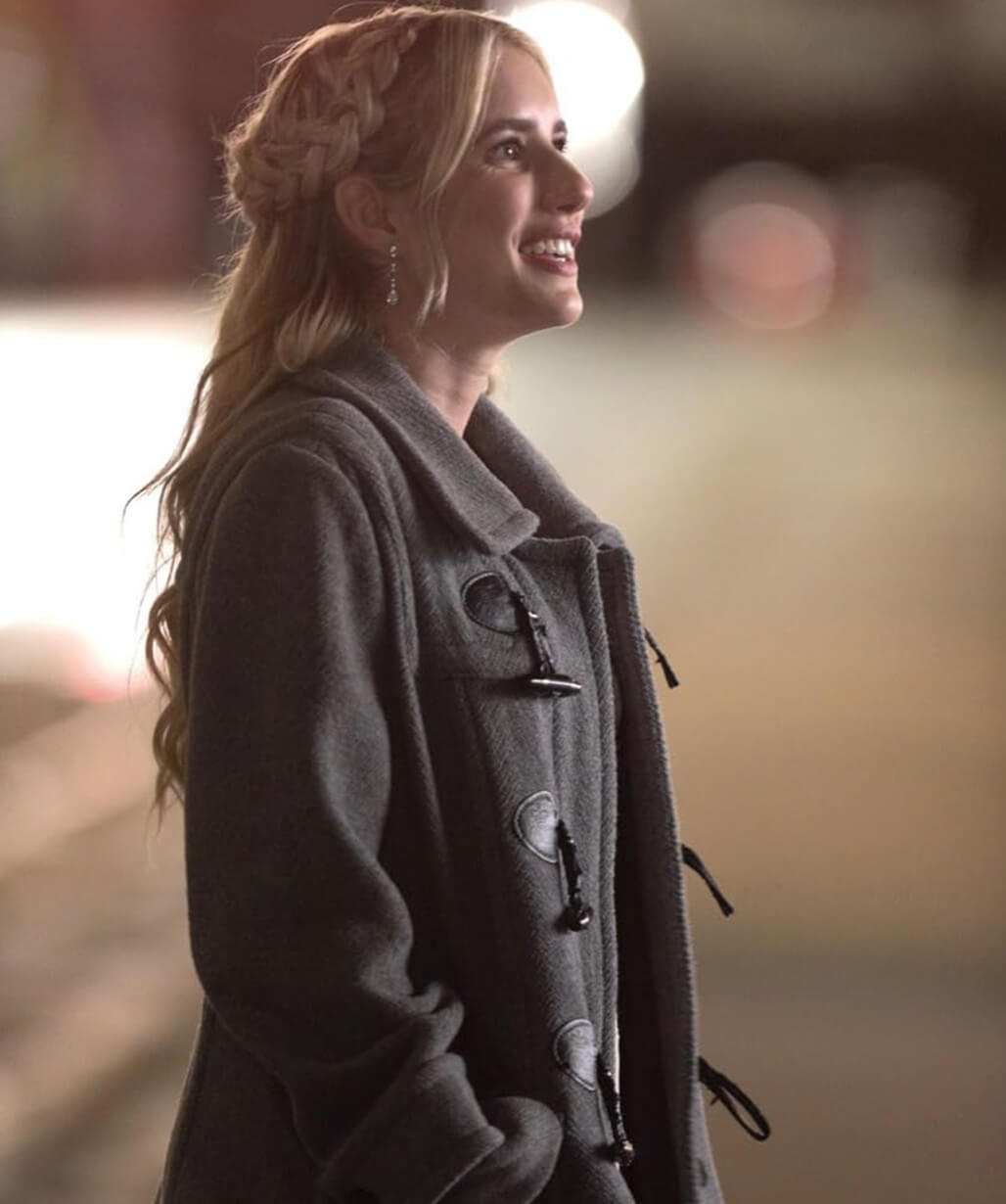 Emma Roberts Grey Coat