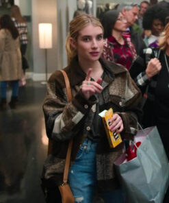 Emma Roberts Checkered Jacket
