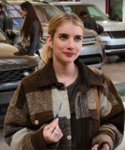 Emma Roberts Checkered Jacket