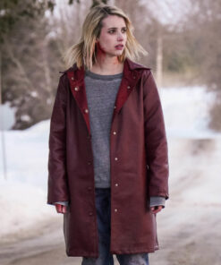 Emma Roberts Burgundy Coat