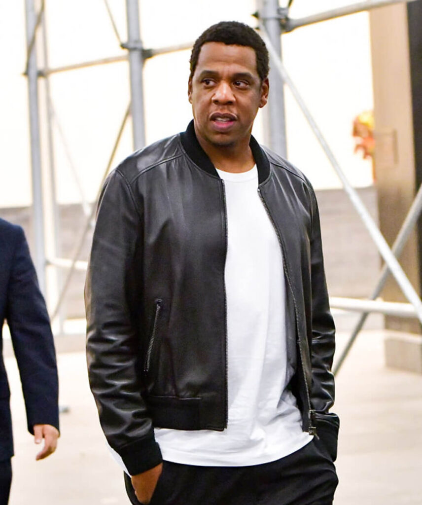 Tan Jacket Rapper American Rapper Jay-Z Black Bomber Jacket