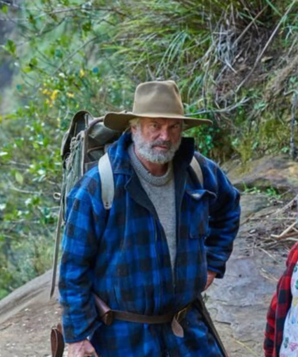 Sam Neill Plaid Coat