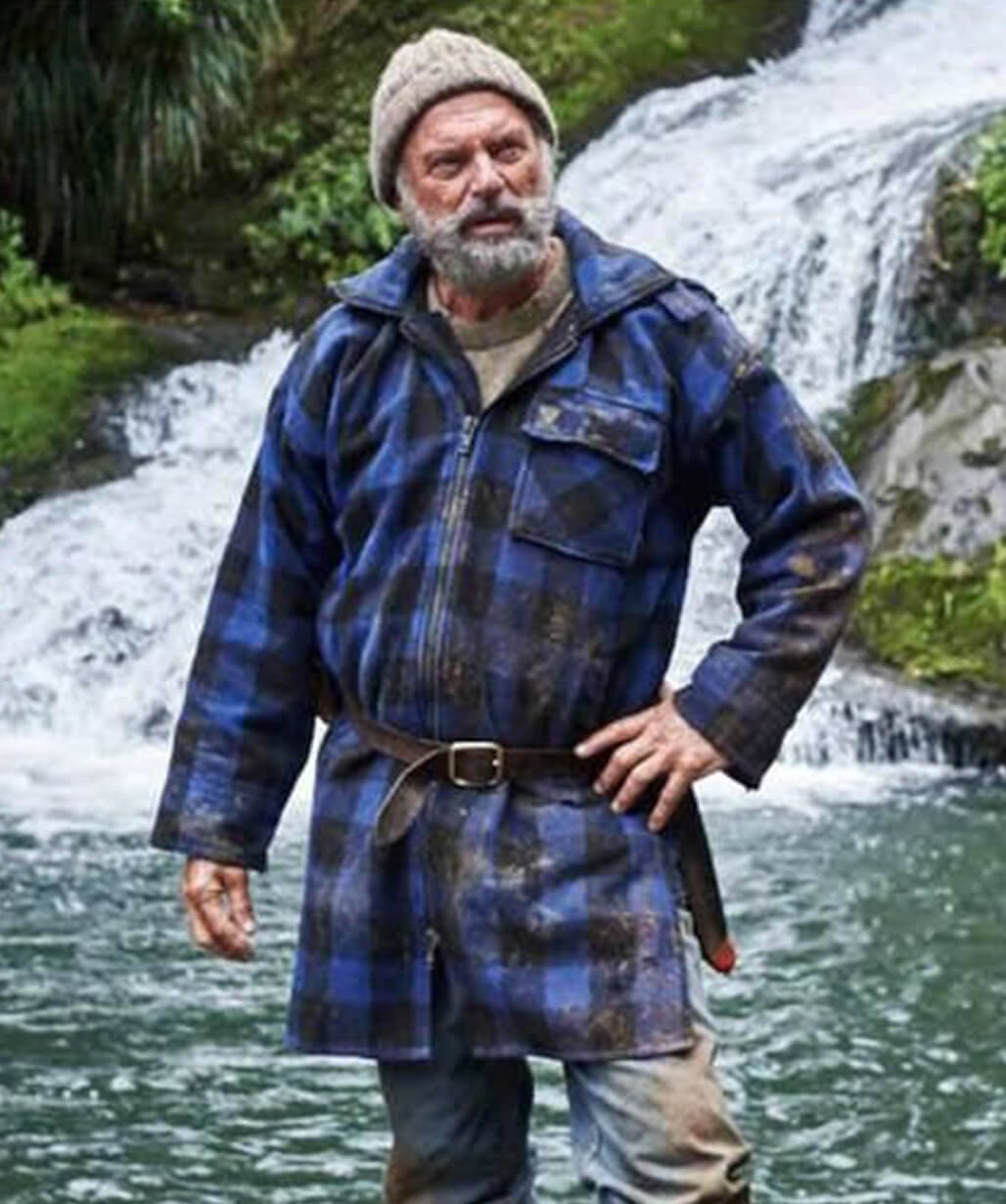 Sam Neill Plaid Coat